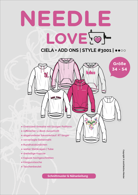 Ciela + CIELA-ADD-ON Schnittmuster und Nähanleitung Gr. 34-54