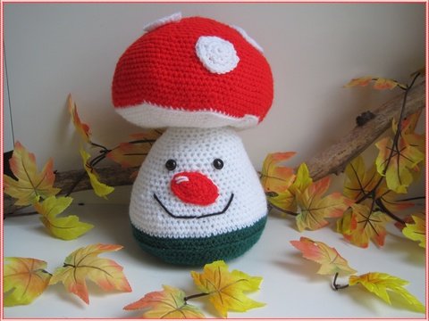 Häkelanleitung Fliegenpilz - 26 cm groß