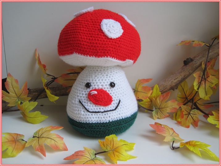 Häkelanleitung Fliegenpilz - 26 cm groß