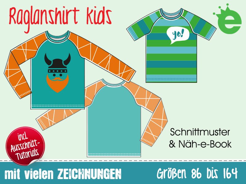 Raglanshirt *kids • Gr. 86 - 164 • Nähanleitung, Schnittmuster / E-Book