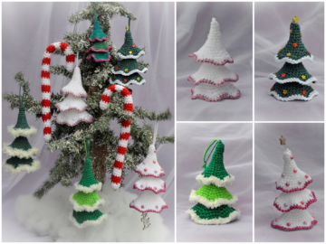 Wackelbäumchen und Zuckerstange Anhänger Tannenbaum Christbaumschmuck Geschenkeanhänger