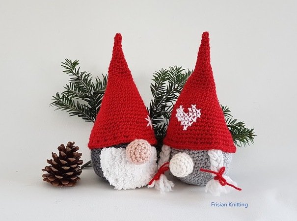 Pattern Tomtes, crochet gnomes,