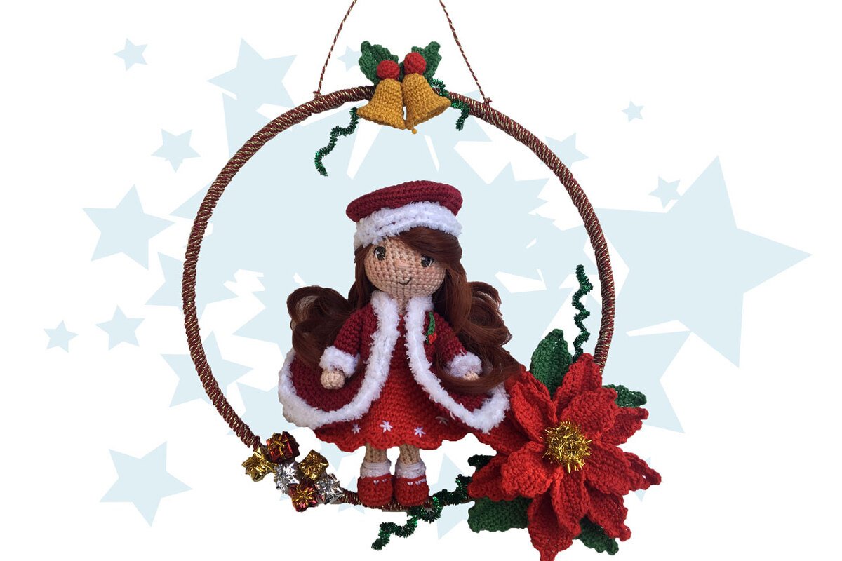 Puppe Christina Weihnachtsmädchen Häkelanleitung Amigurumi