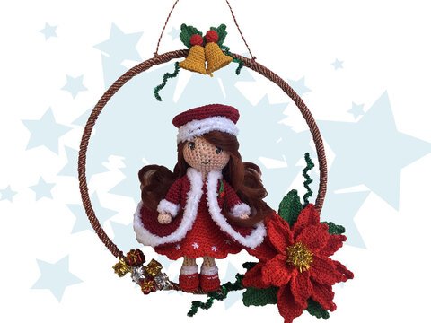 Puppe Christina Weihnachtsmädchen Häkelanleitung Amigurumi