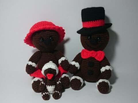 Häkelanleitung Familie Lebkuchenmännchen