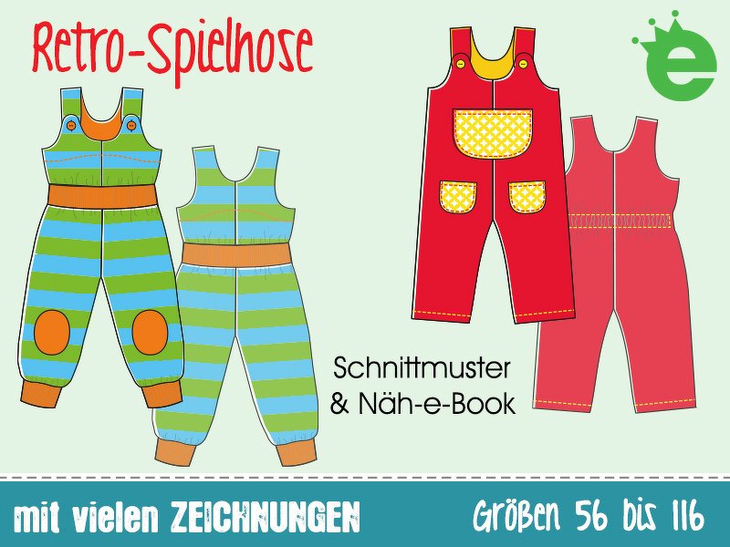 Retro-Spielhose • Gr. 56 - 116 • Näh-E-Book • Schnittmuster