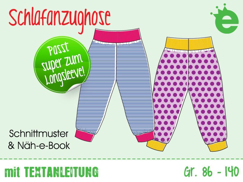 Schlafanzughose für Kinder • Gr. 86-140 • Nähanleitung &amp; Schnittmuster