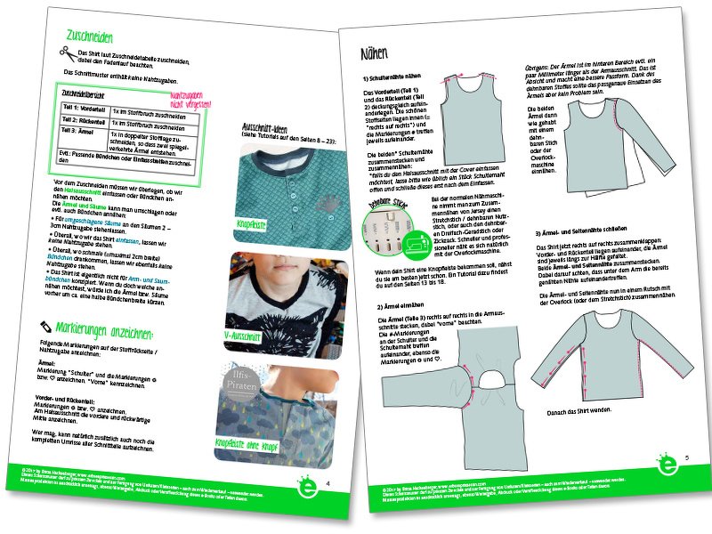 Slimfit Shirt Hänsel &  Gretel • Gr. 104–164 •  schmales Kindershirt Näh-E-Book und Schnittmuster • Nähanleitung - Bild 3