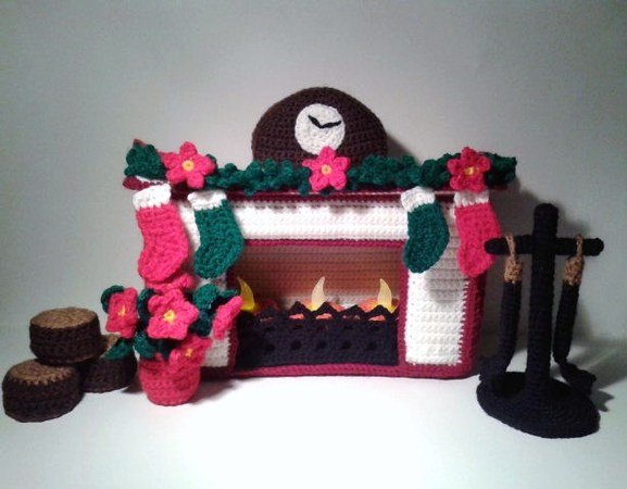 Häkelanleitung Weihnachten am Kamin