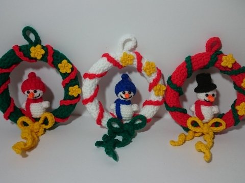 PDF Häkelanleitung Weihnachtsanhänger - Schneemann