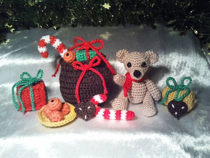 Häkelanleitung Deko Set Weihnachts - Teddy