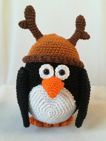 Weihnachtsparade 1 - Pinguin und Eule - Häkelanleitung