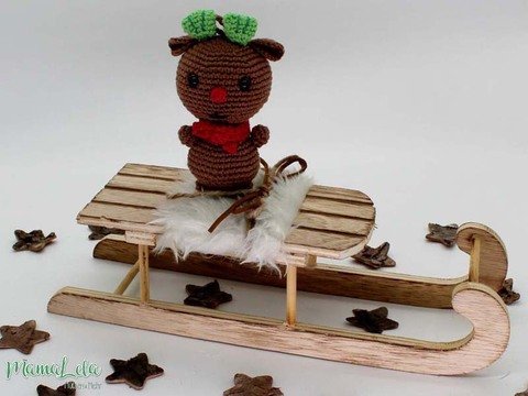 Weihnachtlicher Anhänger RENTIER - Häkelanleitung