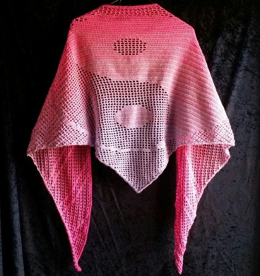 Yin Yang, Motivtuch, Häkeltuch, Dreieckstuch