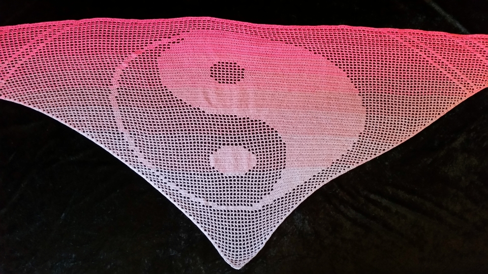 Yin Yang, Motivtuch, Häkeltuch, Dreieckstuch