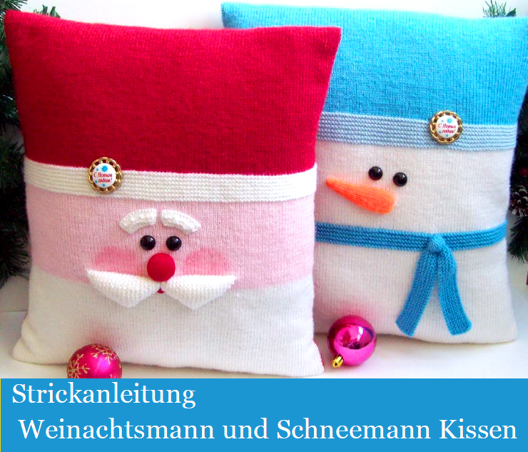 176DE Strickanleitung Santa und Schneemann Kissen - PDF Zabelina CP