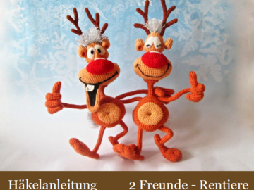 035DE Häkelanleitung Rentiere - Amigurumi PDF Bakaeva CP
