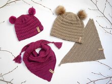Häkelanleitung - Sternchenmütze und Dreieckstuch in 10 Größen beschrieben von 0 - 5 Jahre- No.210
