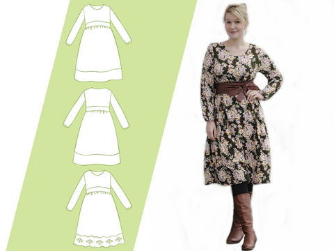 Ebook Schnittmuster und Nähanleitung Kleid Damen Große Maje Gr. 32 - 48