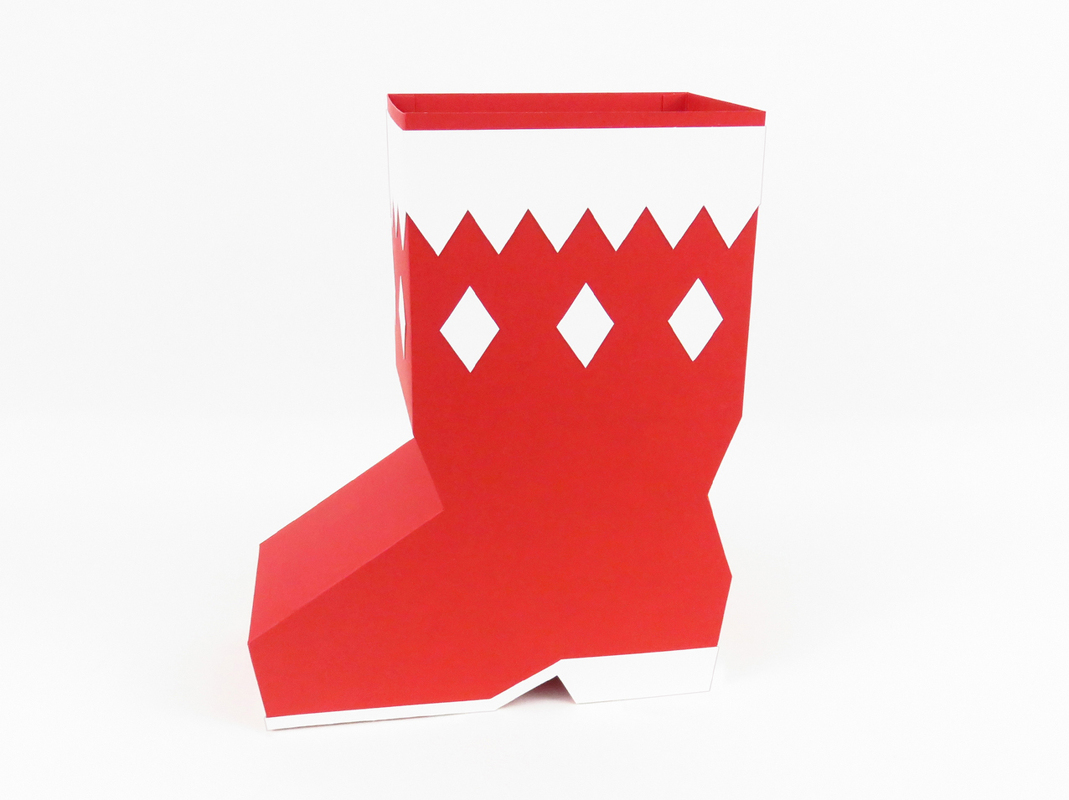 Nikolausstiefel mit Rauten – Bastelvorlagen und Anleitung
