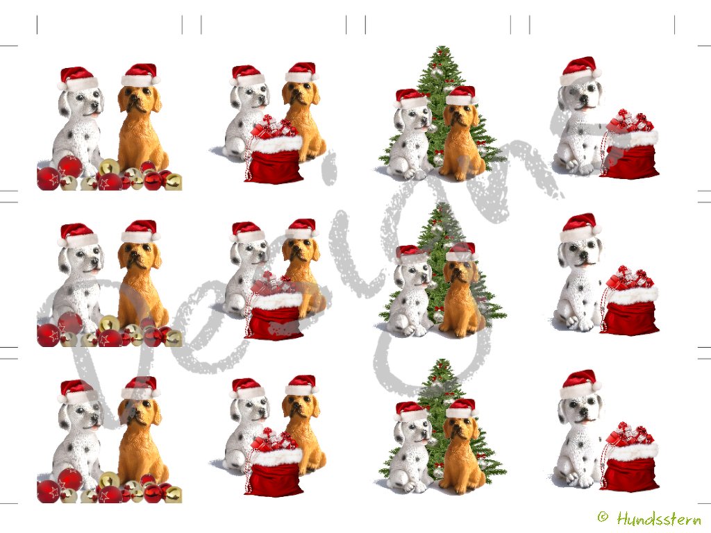 Deco stickers Christmas dogs template+instructions - Image 2