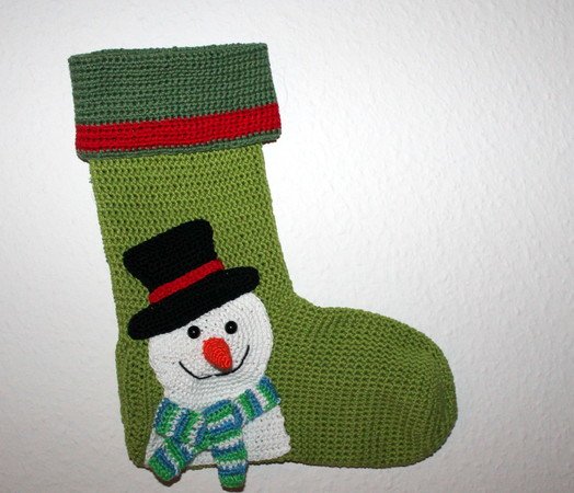 snowman xmas stocking crochet pattern