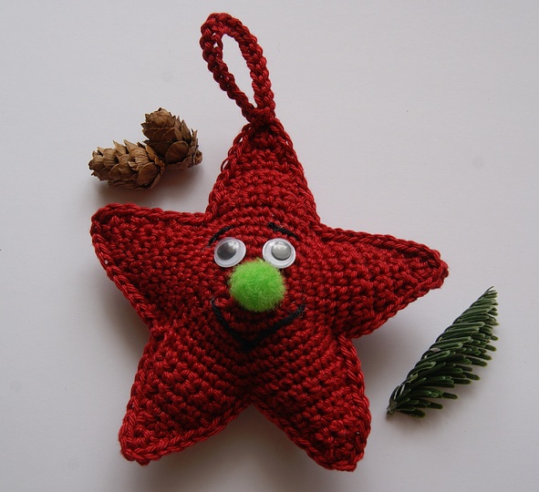 Geschenkanhänger / Christbaumschmuck Sterne HAPPY CHRISTMAS