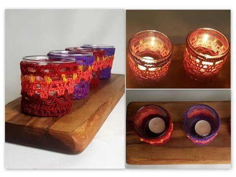 Häkelanleitung Teelichthalter, Windlicht für Advent und Weihnachten