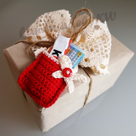 Weihnachtsstiefel Geschenkanhänger - Häkelanleitung PDF