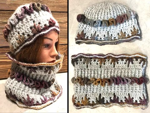 traumhaftes  SET"Antoinette" LOOP & MÜTZE