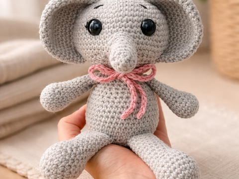 Häkelanleitung Elefant Elli, Amigurumi, Elefant häkeln