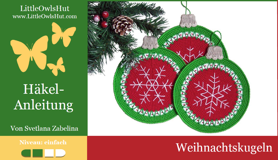 182DE Häkelanleitung Weihnachtskugeln Topflappen - PDF Zabelina CP - Bild 2