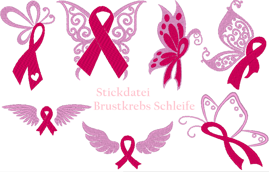 Brustkrebs Schleife Stickdatei