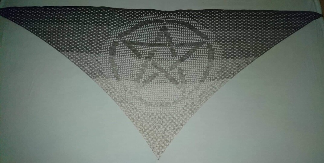 Motivtuch "Pentagramm2", Dreieckstuch, Häkelanleitung