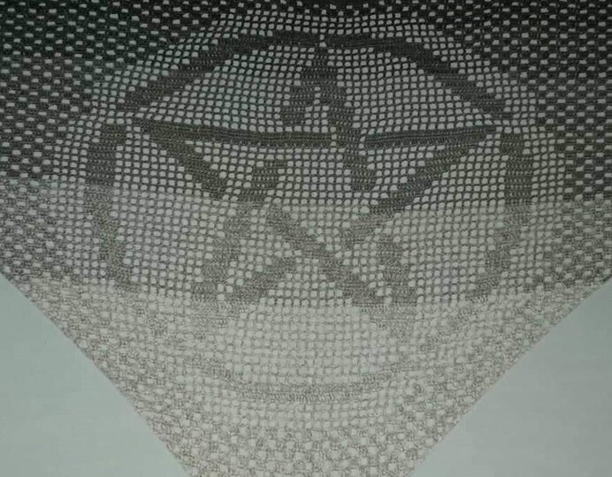 Motivtuch "Pentagramm2", Dreieckstuch, Häkelanleitung