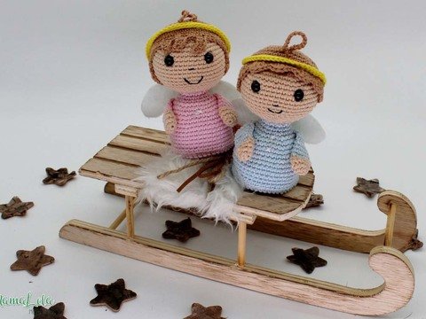 Weihnachtlicher Anhänger ENGEL - Häkelanleitung