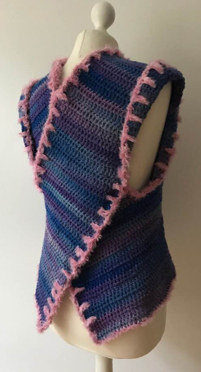 einfache, gehäkelte Weste "X"..auch für Anfänger!