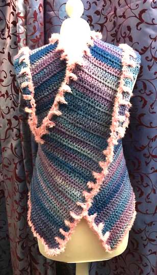 einfache, gehäkelte Weste "X"..auch für Anfänger!