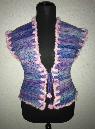 einfache, gehäkelte Weste "X"..auch für Anfänger!