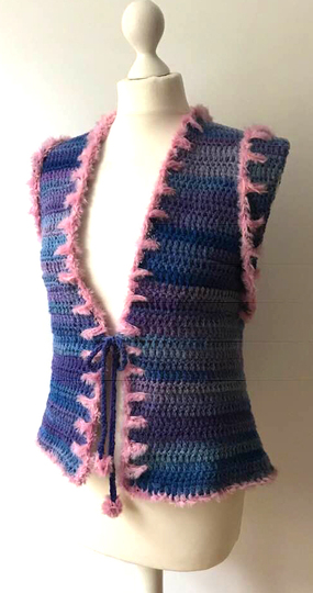 einfache, gehäkelte Weste "X"..auch für Anfänger!