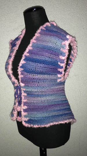 einfache, gehäkelte Weste "X"..auch für Anfänger!