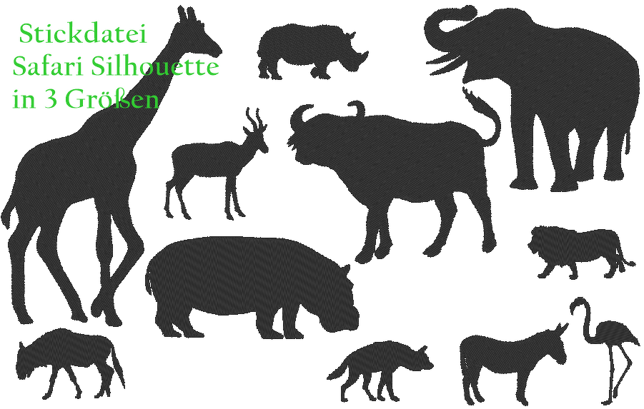 Safari Silhouette Stickdatei