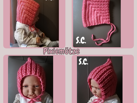 Anleitung Babymütze im Pixiestyle oder Zwergenmützchen