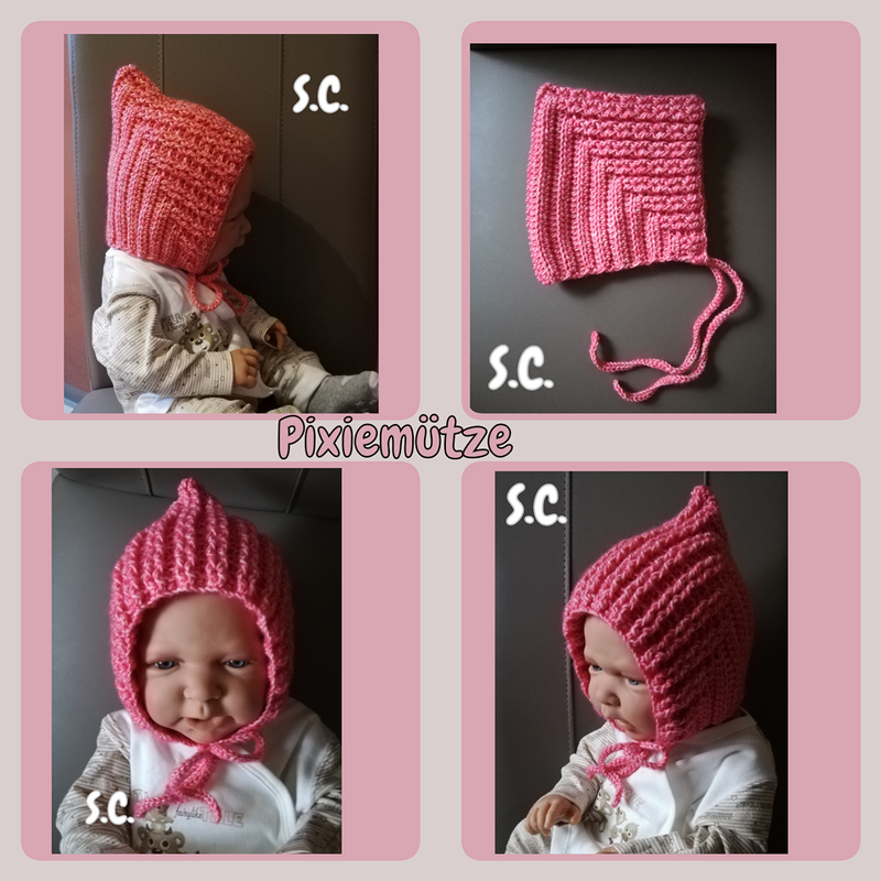 Anleitung Babymütze im Pixiestyle oder Zwergenmützchen - Bild 2