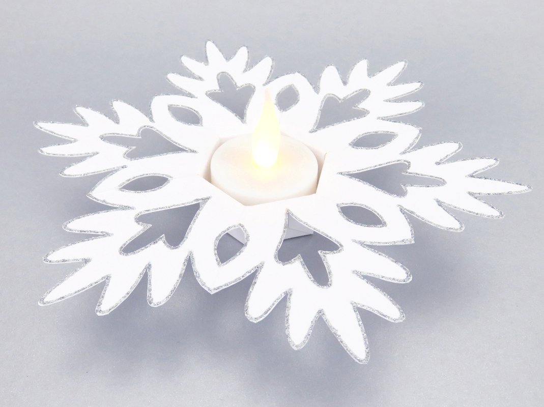 Teelichthalter – Schneeflocke – Bastelanleitung und Vorlage