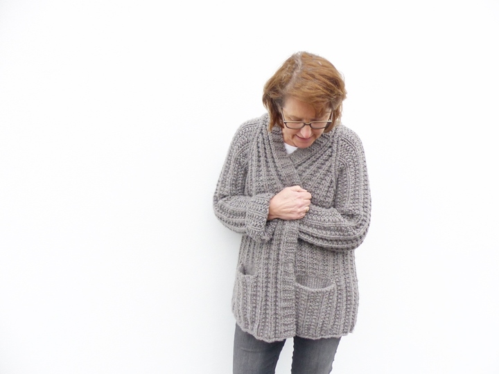 Strickanleitung, Grobe-Jacke