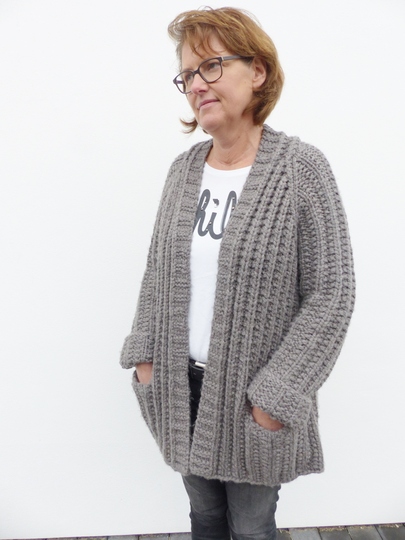 Strickanleitung, Grobe-Jacke