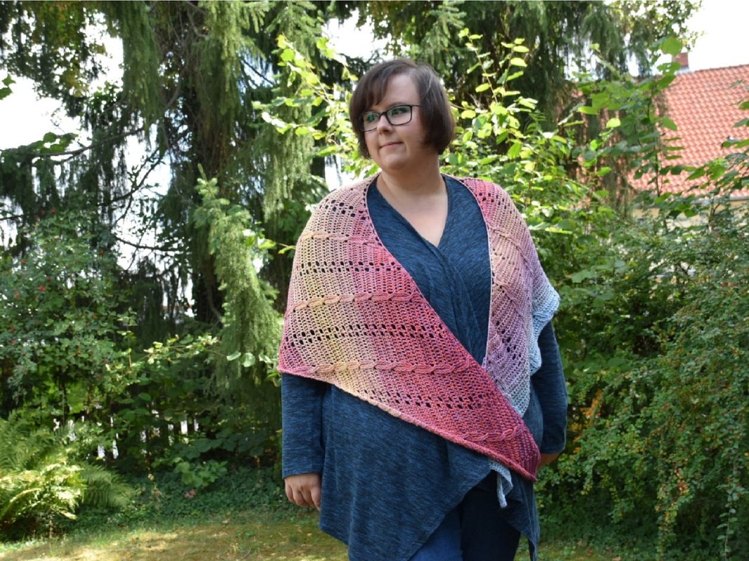 Zopfmuster-Häkeltuch "Mundi" - Bild 3