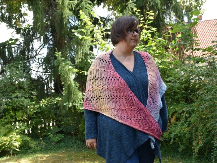 Zopfmuster-Häkeltuch "Mundi"