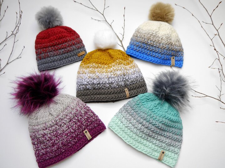 Häkelanleitung - Sternchen-Mütze Farbverlauf - alle Größen - No.211